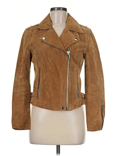 Pre-owned Bcbgeneration Leather Jacket In Brown
