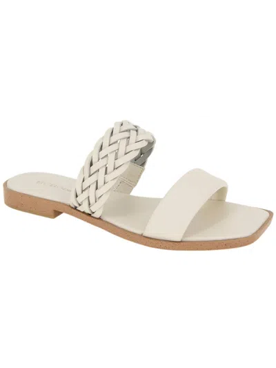 Bcbgeneration Lereda Womens Faux Leather Slide Sandals In White