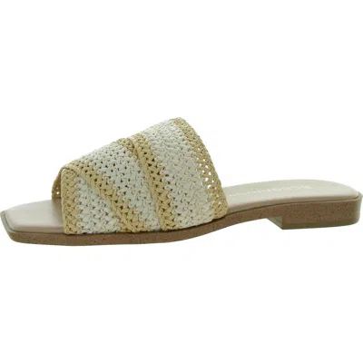 Bcbgeneration Lileen Womens Woven Slip On Slide Sandals In Beige