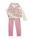 Bcbgeneration Little Girl's 3-piece Top, Vest & Pants Set In White Multi