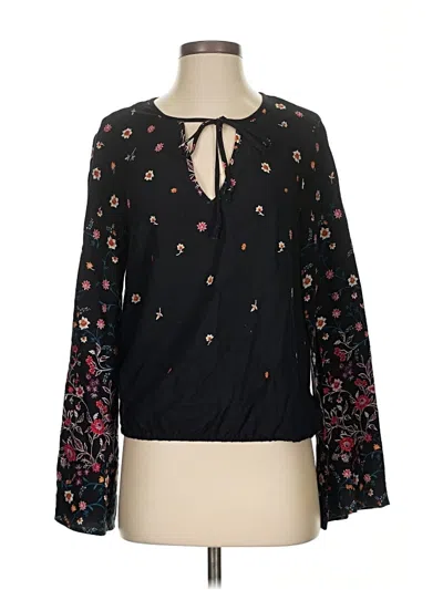 Pre-owned Bcbgeneration Long Sleeve Blouse In Black
