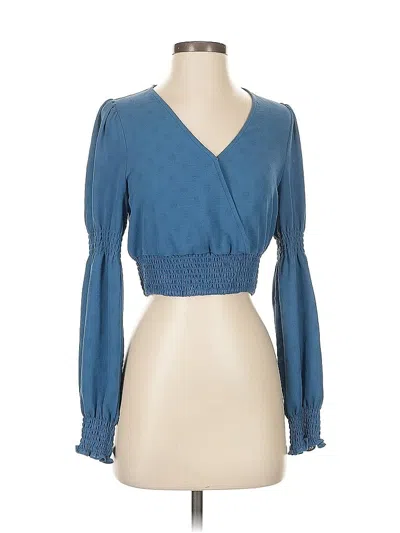 Pre-owned Bcbgeneration Long Sleeve Blouse In Blue