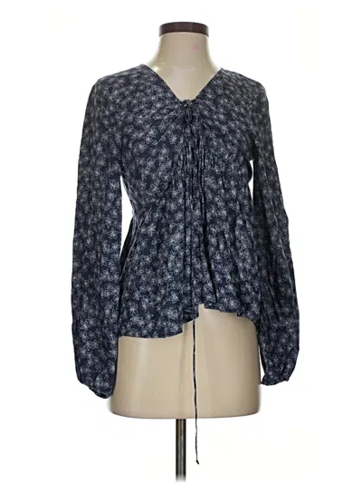 Pre-owned Bcbgeneration Long Sleeve Blouse In Blue