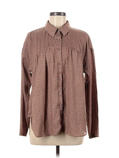 Pre-owned Bcbgeneration Long Sleeve Blouse In Brown