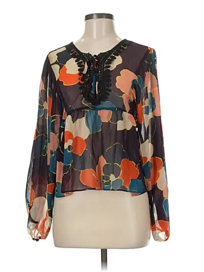 Pre-owned Bcbgeneration Long Sleeve Blouse In Brown