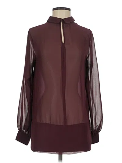 Pre-owned Bcbgeneration Long Sleeve Blouse In Burgundy