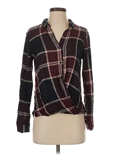 Pre-owned Bcbgeneration Long Sleeve Blouse In Burgundy