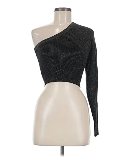 Pre-owned Bcbgeneration Long Sleeve Top Black One Shoulder Neckline Tops
