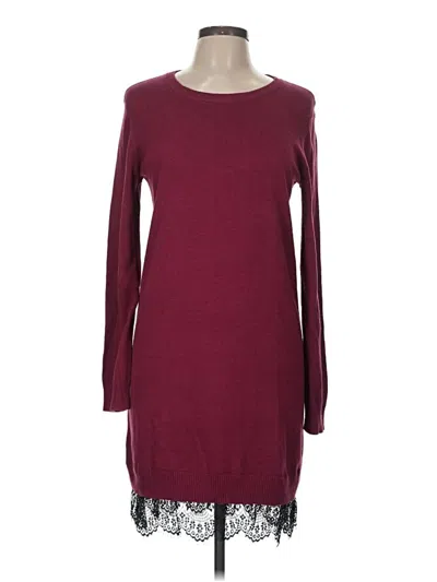 Pre-owned Bcbgeneration Long Sleeve Top Burgundy Boatneck Tops