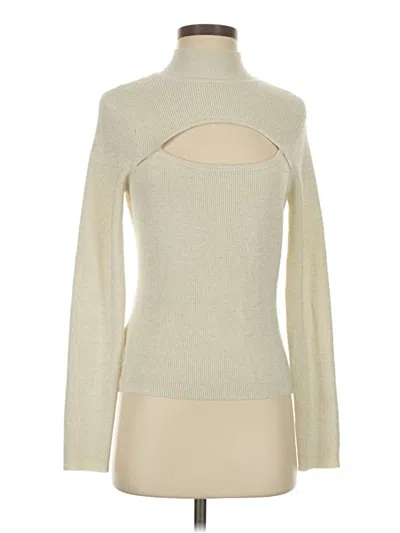 Pre-owned Bcbgeneration Long Sleeve Top Ivory Turtleneck Tops