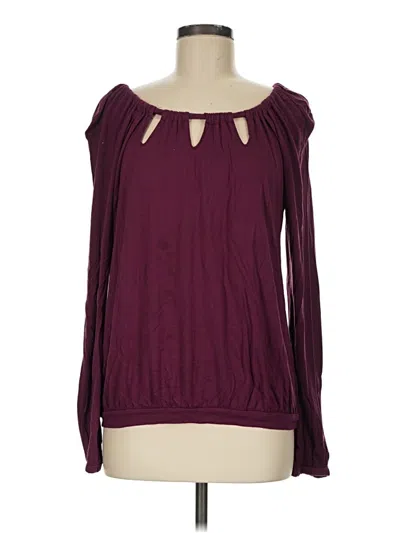 Pre-owned Bcbgeneration Long Sleeve T-shirt In Burgundy