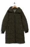 Bcbgeneration Longline Water Resistant Puffer Jacket In Green