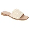 Bcbgeneration Women's Lonnie Pearl Raffia Slide Flat Sandals In Natural Raffia