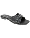 Bcbgeneration Lucca Womens Studded Faux Leather Slide Sandals In Black