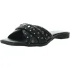 Bcbgeneration Lucca Womens Studded Faux Leather Slide Sandals In Black