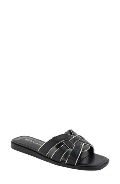 Bcbgeneration Meltem Slide Sandal In Black/platino
