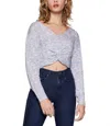 Bcbgeneration Metallic Knit Shirt Pullover Sweater In Blue In Blue