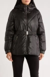 Bcbgeneration Missy Belted Puffer Coat In Black