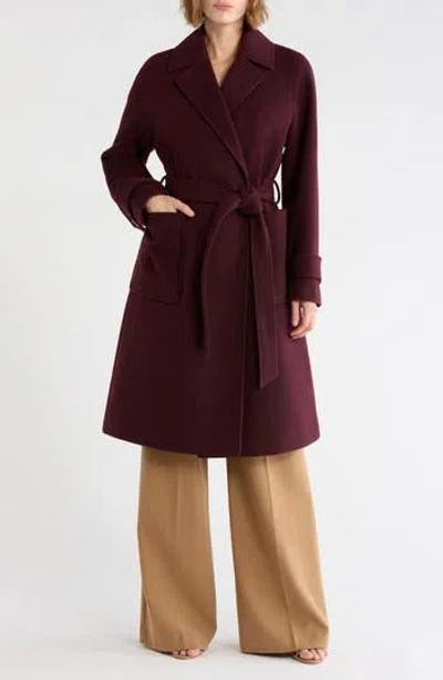 Bcbgeneration Missy Belted Wrap Coat In Burgundy
