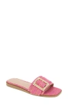 Bcbgeneration Women's Mollie Buckled Slide Flat Sandals In Fuchsia/gold Boucle