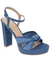 Bcbgeneration Women's Orlie Denim Block Heel Sandals In Blue