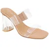 Bcbgeneration Parisa Womens Two Tone Man Made Block Heels In Clear,tan