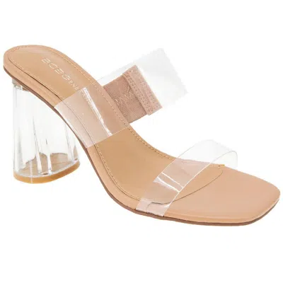 Bcbgeneration Parisa Womens Two Tone Man Made Block Heels In Clear,tan