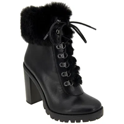 Bcbgeneration Pelica Womens Faux Leather Combat & Lace-up Boots In Black