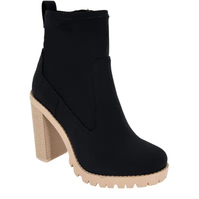 Bcbgeneration Pella Womens Zipper Neoprene Booties In Black Neoprene - Fabric