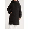 Bcbgeneration Pillow 3/4 Hooded Longline Puffer Coat In Black