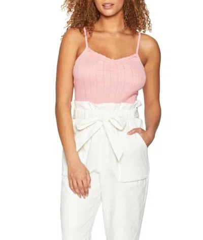 Bcbgeneration Pointelle Lace Trim Tank Top In Coral In Pink