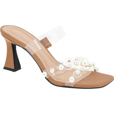 Bcbgeneration Rainy Clear Strap Slide Sandal In Coffee,clear
