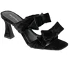 Bcbgeneration Ramira Womens Bow Velvet Slide In Black Velvet