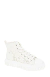 Bcbgeneration Women's Renda Platform High-top Sneakers In White-white Lace