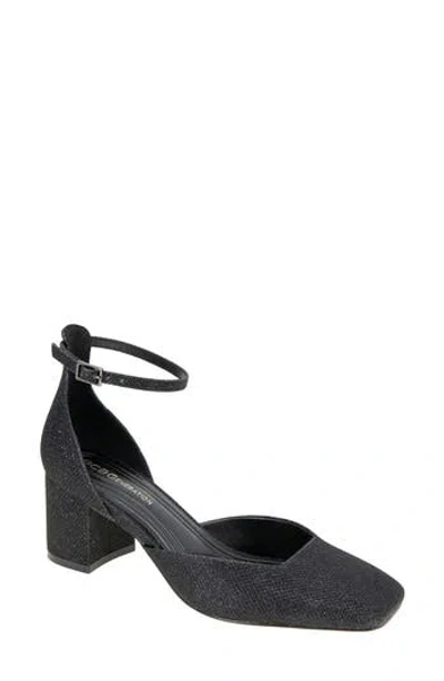 Bcbgeneration Rola Ankle Strap Pump In Black Shimmer