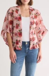 Bcbgeneration Rose Print Cardigan In Pink