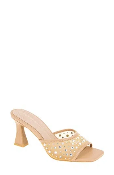Bcbgeneration Ryia Studded Slide Sandal In Tan