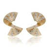 Bcbg Eneration Sculpted Fan Crystal Earrings In Gold