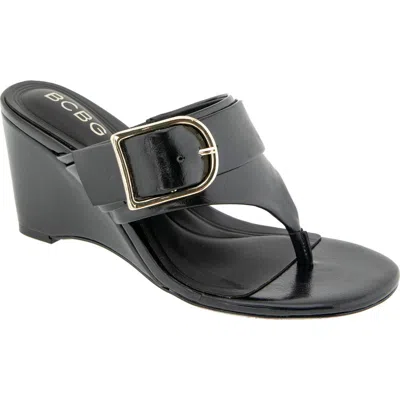 Bcbgeneration Seema Wedge Slide Sandal In Black