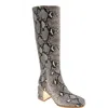 Bcbgeneration Women's Seena Block Heel Square Toe Tall Boots In Natural Snake