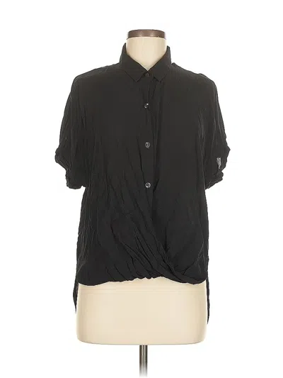 Pre-owned Bcbgeneration Short Sleeve Blouse In Black
