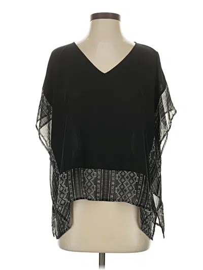 Pre-owned Bcbgeneration Short Sleeve Blouse In Black