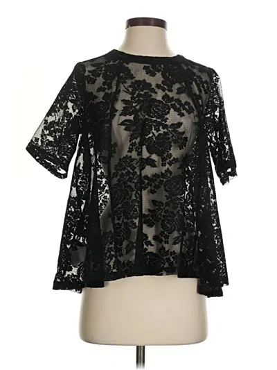 Pre-owned Bcbgeneration Short Sleeve Blouse In Black