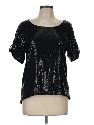 Pre-owned Bcbgeneration Short Sleeve Blouse In Black