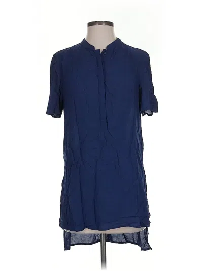 Pre-owned Bcbgeneration Short Sleeve Blouse In Blue