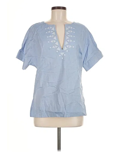 Pre-owned Bcbgeneration Short Sleeve Blouse In Blue