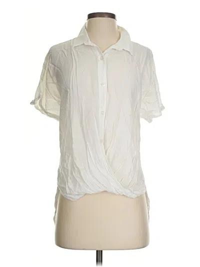 Pre-owned Bcbgeneration Short Sleeve Blouse In Ivory