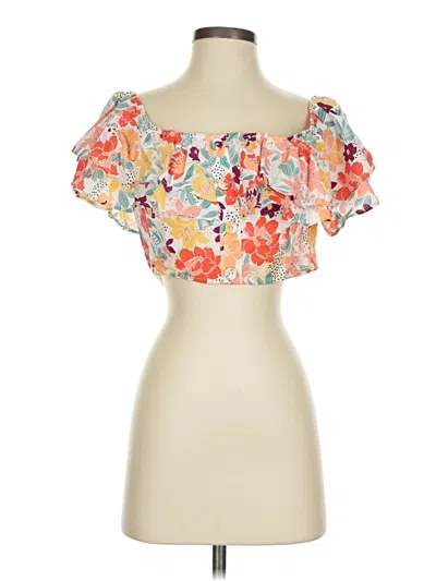 Pre-owned Bcbgeneration Short Sleeve Blouse In Orange