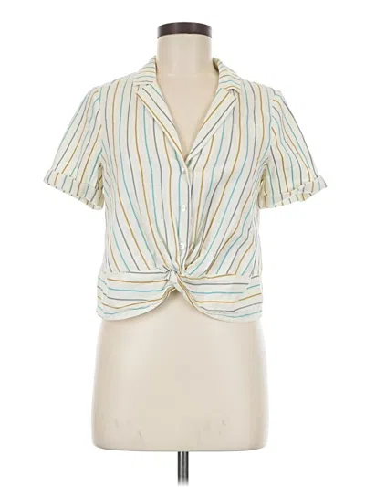 Pre-owned Bcbgeneration Short Sleeve Blouse In White