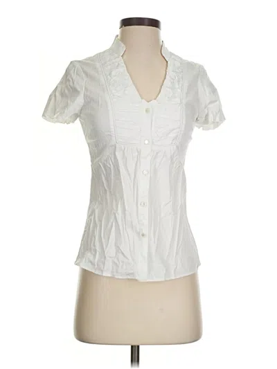 Pre-owned Bcbgeneration Short Sleeve Blouse In White